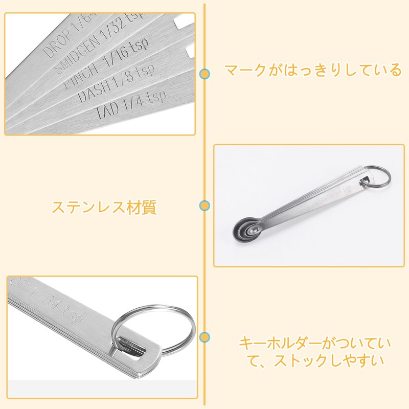 Doyime Measuring Spoons (Set of 5) Flour Measuring Spoons Stainless