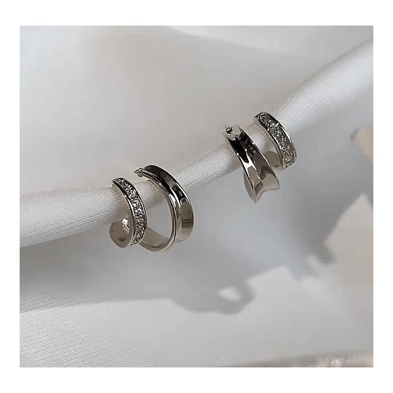 Hoop Earrings, Metal, Women's, Popular, 14k Gold, Resin Non-Pierced Earrings,