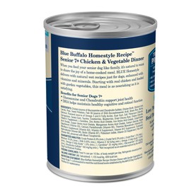 Blue Buffalo Blue Buffalo Homestyle Recipe Senior Wet Dog Food, Made with Natural Ingredients, Chicken Dinner with Garden Vegetables, 12.5-oz Cans (12 Count)