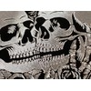 Engraved Skeleton Skull Lovers Car Tag Diamond Etched Vanity Front