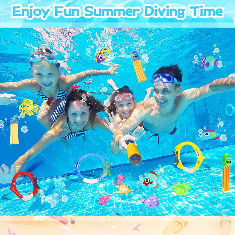 Yotako 23 Piece Diving Rings Set, Diving Toy Pool Toy