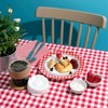 PhyLence 50 Pcs Red Gingham Oval Paper Plates – 9"