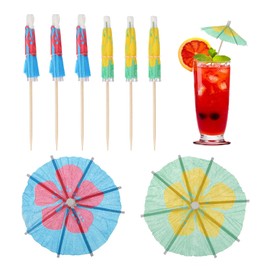 MECCANIXITY 25 Pcs Mini Drink Umbrellas Cocktail,3.9 Inch Cocktail Picks Toothpicks Colorful Mini Paper Umbrellas for Drinks Cupcake Beach