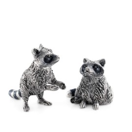 Vagabond House Pewter Raccoon Salt and Pepper 2 inch Tall