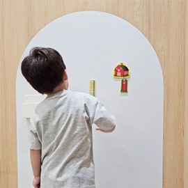 Magnetic Wall Arch White Board for Kids, 30"x45" - Peel & Stick, Educational Multifunctional Board Decal, Easy to Install & Clean, Fun Learning Activities Tool with Free Planner & Accessories