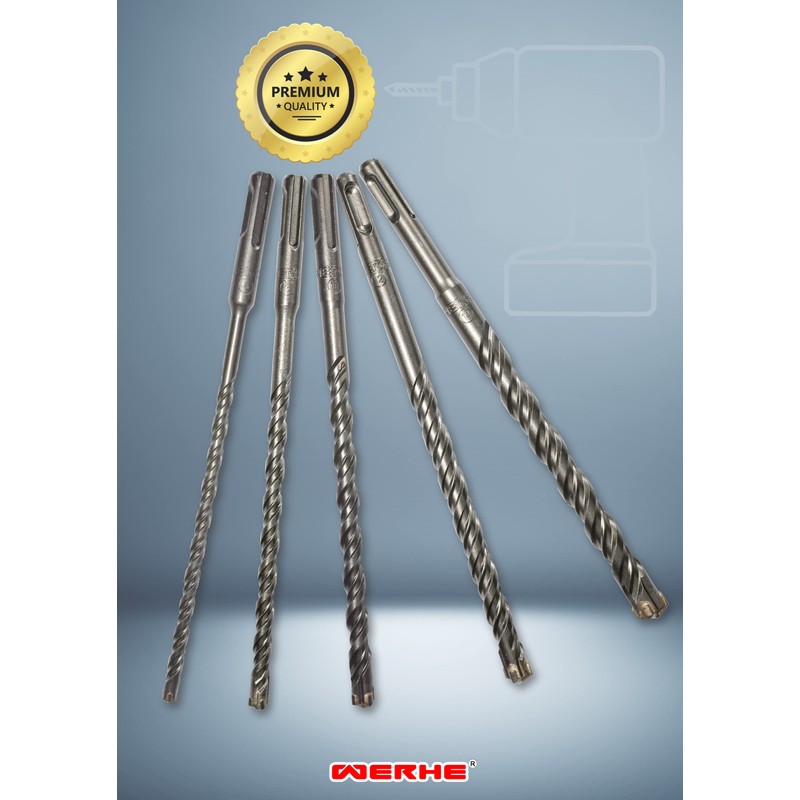 WERHE SDS Plus Concrete Drill Bit Set 5 Pieces 6,