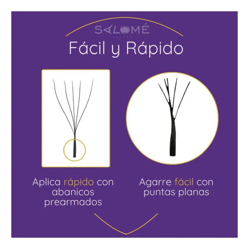 Extensiones de Pestañas Nagaraku 4D W Negro Curvatura D Largo
