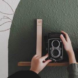 KEYAIIRA - Leather Shelf Straps Custom Size hanging wall bracket holding floating shelving, pillow cushions, Headboards, Banquet wall mount shelf farmhouse