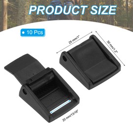 PATIKIL Webbing Black Cam Buckle 13/16 inch, 10 Pack Plastic Adjustable Toggle Clip for Backpack Luggage Car Roof Bag Pet Chest Vest Straps