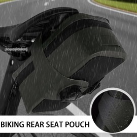 Gihioue Bike Under Seat Bag | Bicycles Rear Seat Organizer | Water-Resistant Bike Saddle Bag with Rotary Lock for Daily Commuting Camping Touring Road Cycling Riding Bikepacking