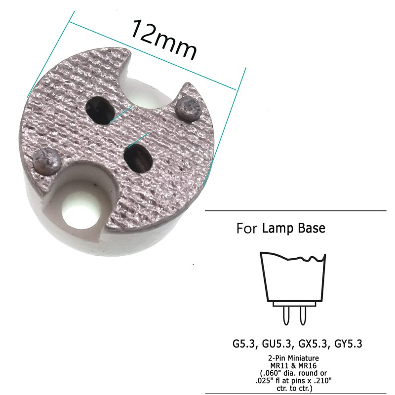 6 Pack of MR16 GU5.3 /G4 Ceramic Socket,TWDRTDD MR11 G4.0,