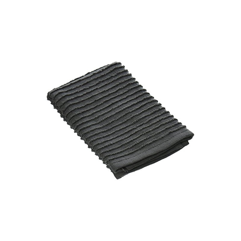 MUkitchen Ridged Texture 100% Cotton Dishcloth, 12 by 12-Inches, Platinum