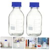 Ciieeo 2pcs Sealing Chemical Reagent Bottle with Calibration Transparent Round