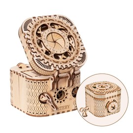 RoWood 3D Wooden Puzzle Puzzle Box - DIY Treasure Chest Cluebox Wooden Puzzle Model Building Kit for Adults and Teenagers - Craft Gifts for Men and Women