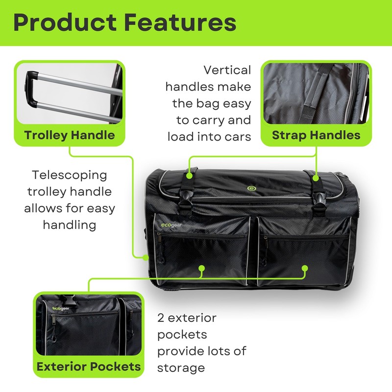 Ecogear Dance Bag with Garment Rack, 28 Inch Rolling Duffel