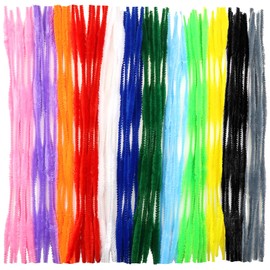 TOAOB 120pcs Fuzzy Bumpy Pipe Cleaners 12 Assorted Colors Chenille Stems Craft Supplies 13mm x 12 inch Pipe Cleaners for DIY Art Crafts Decorations