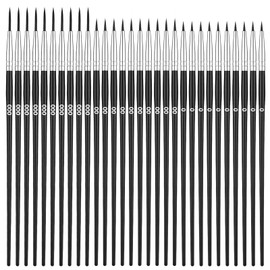 60 Stück Feine Pinsel Set, Spitze Kleines Pinselset, 3 Größen #0#00#000, Winzige Miniaturpinsel, Detailpinsel, Miniatur Künstlerpinsel für Acryl Aquarell Modellbau, Basteln, Aquarell, Gesichtsbemalung