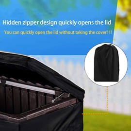 Buding Garden Cushion Chest All-Purpose Chest Cushion Box Cover Storage Box Protective Cover Garden Box Tarpaulin Garden Chest Protective Tarpaulin Cover 100 Waterproof UV and Weather Resistant 123 x