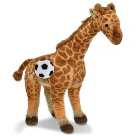 DolliBu Wild Collection Giraffe Stuffed Animal with Soccer Ball Plush - Huggable Giraffe Playtime Plush Toy, Cute Safari Life Gift, Super Soft Stuffed Doll Animal Toy for Kids, Adults - 20 Inches