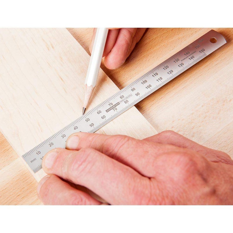 Axminster Precision Stainless Steel Metric Rule - 150mm
