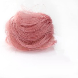 Space Bun Claw Clip in Bun Donut Bun Cat Ears DIY Hair Bun Updo Hairpieces Hair Extensions Wig Accessory for Women Girls (Pink)