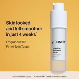 Honest Beauty suero de vitamina C con extractos de alcachofa y trébol sin parabenos, dermatólogo probado, sin crueldad 1.0 fl. oz.