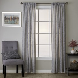 SKL Home Soft Swirl Window Curtain Panel, 56" x 84", Gray