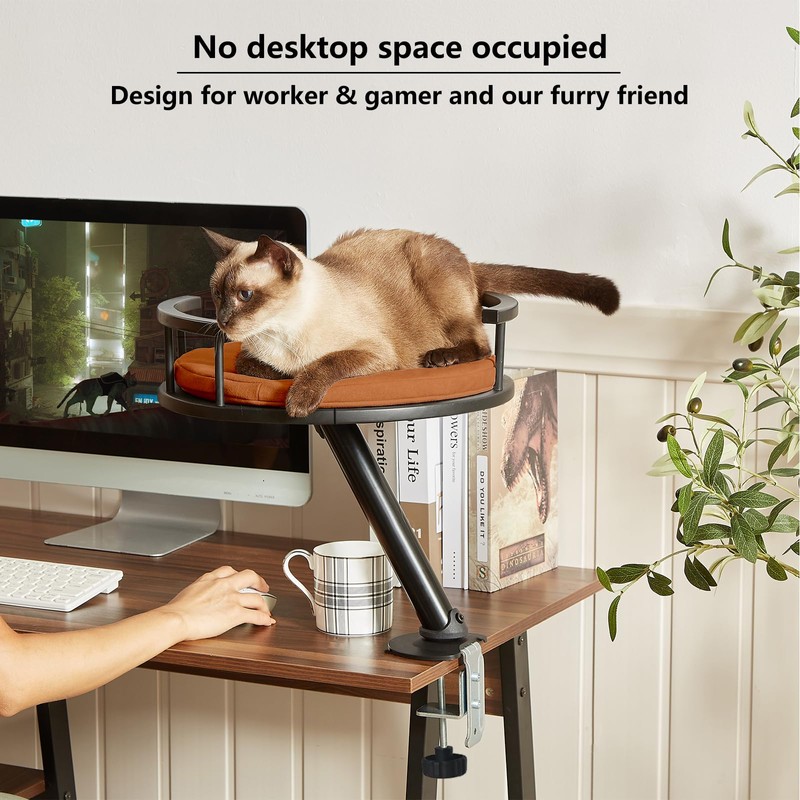 JuoPool Cat Desk Bed - Desktop Attachment Cat Perch for