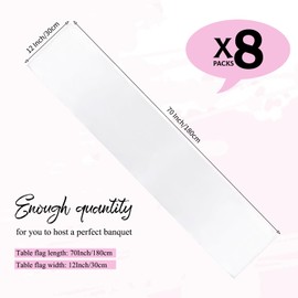 YMHPRIDE 8 Pack Satin Table Runner White Table Runner, 12x72 Inch Long Silk Table Runner for Wedding Party Birthday Banquet Table Decoration - White