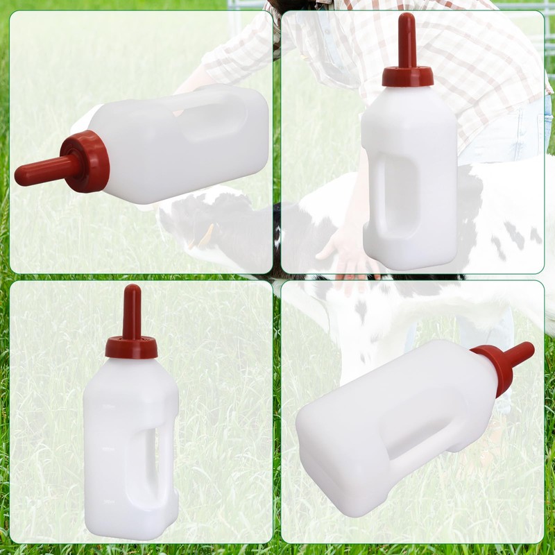 Calf Bottle with Hand Grip Handle and a Replacement Nipple,2