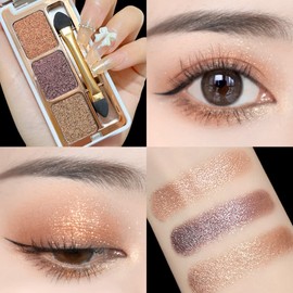 FOMIX Eye Shadow Palette, Brilliant Mystery, 3 Colors, Popular Eye Makeup, 02# Pink Orange