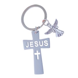 Dorla Cool Easter Gift Cross Keychain Christian Jewelry for First Communion Baptism Confirmation Religious Men Jesus Charm