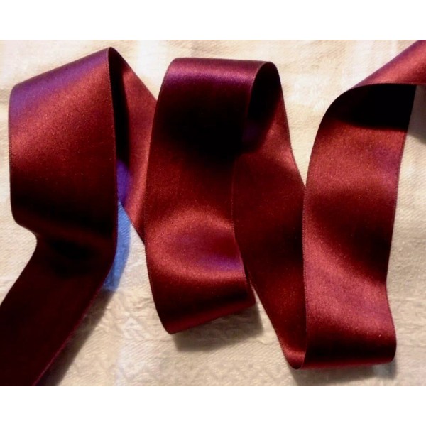 1-1/2" WIDE DOUBLE FACE SILK SATIN RIBBON - BURGUNDY #121