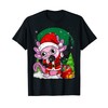 Dabbing Santa Axolotl Plush Christmas Pajama Womens Girls T-Shirt