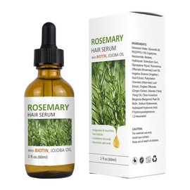 Organic Rosemary Hair Growth Serum Scalp & Hair Strengthening Oil Infused With Biotin for All Hair Types Nourishing & Volumizing 60ml