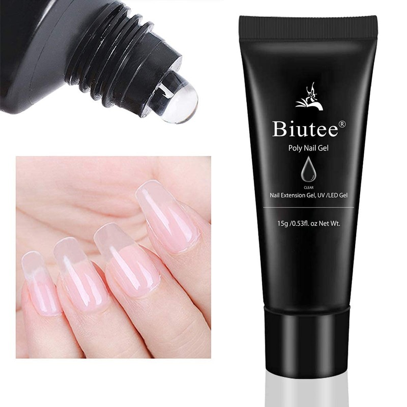 Biutee 6-Piece Gel Nail Set, Polygel, UV/LED Compatible, Length Tip,