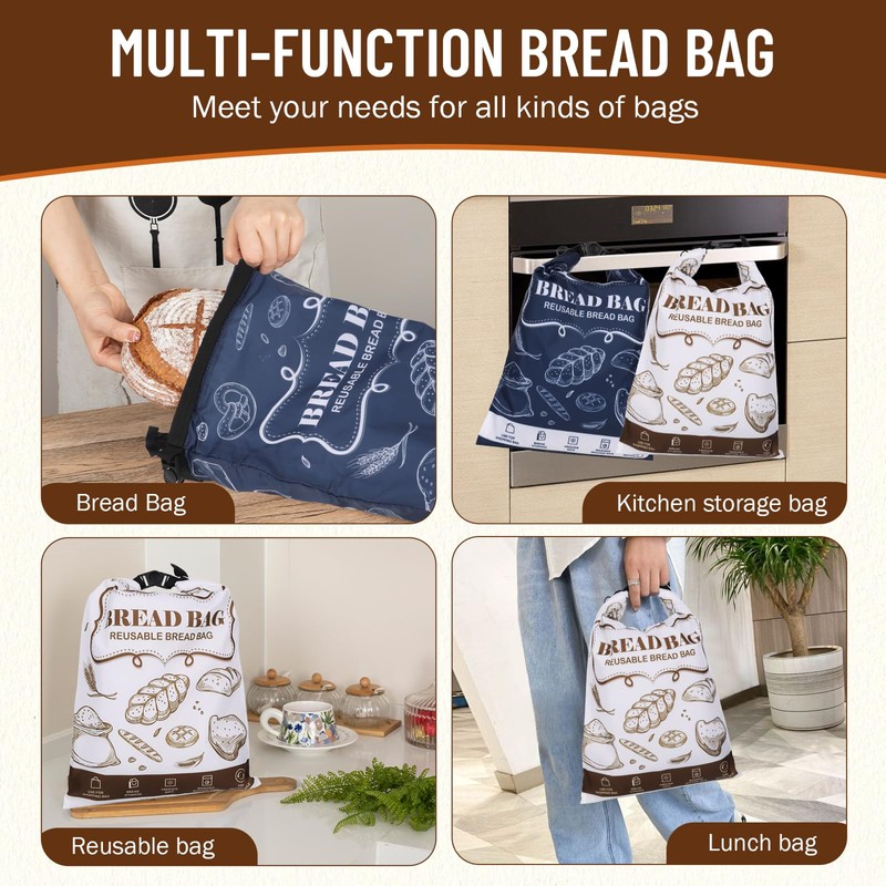 Ciciany Bread Bags, 2 Packs Bread Bags to Keep Fresh,