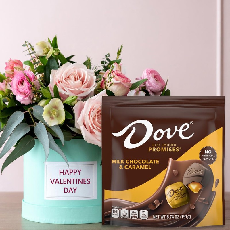 DOVE PROMISES Milk Chocolate & Caramel Valentine's Day Candy, 6.74