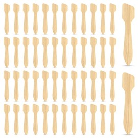 Bamboo Cosmetic Spatulas (50 Pack) – Biodegradable Spatula for Creams, Skincare & Crafts | Essential Esthetician Supplies | Eco-Friendly Makeup Applic