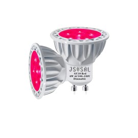 JSVSAL MR16 (GU10 Base) LED Light Bulb,Dimmable,120-Volt,Red, 6-Watt(50-Watt Equivalent), Aluminum Casing,40-Degree MR16 LED Spot Track Light Bulb,2-Pack