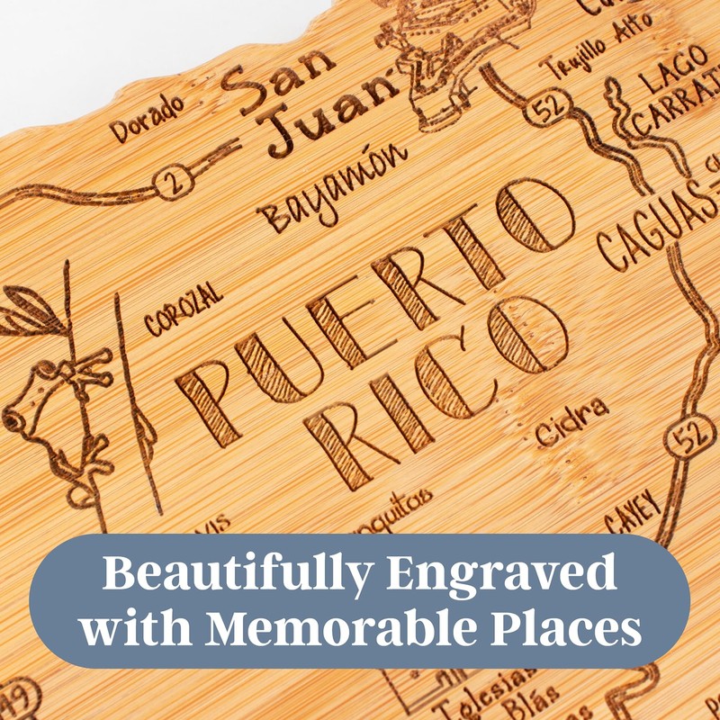 Totally Bamboo Destination Puerto Rico Cutting Board, Charcuterie & Serving