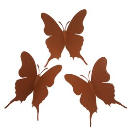 UNUS Garden Decoration Butterflies Rust Set of 3 Garden Decoration for Hanging in Patina Rust Look Made of Metal, Rust Decoration for Garden, Patio and Balcony