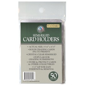 Semi Rigid Card Holders Save Protect Standard Size 1 for PSA Grading New - Qty 50 Pack