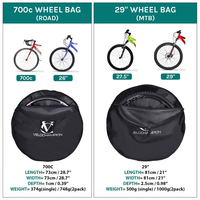 VeloChampion Waterproof Bicycle Wheel Bag with Easy Grip Handle Long