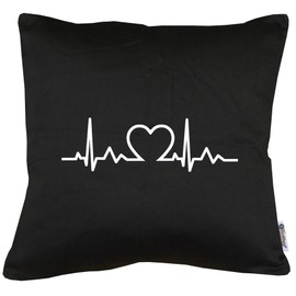 TShirt-People Heartbeat Heart Cushion with Filling 40 x 40 cm