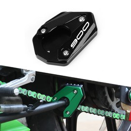 Modeer Compatible with Z900RS 2017-2025 Motorcycle CNC Support Extension Plate Stand Side Stand Pad z 900 rs z900rs Accessories (Black)