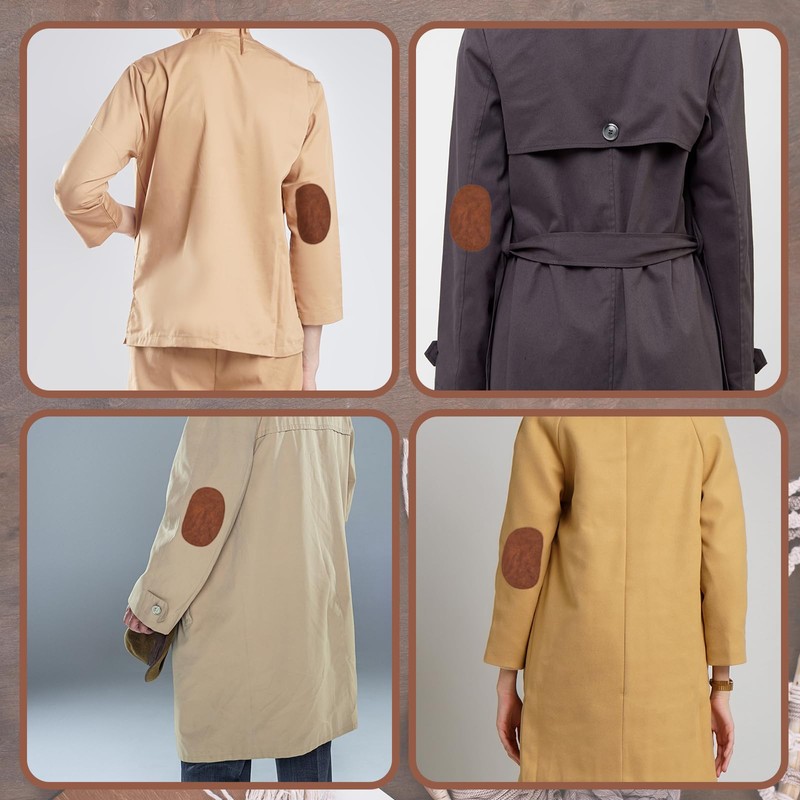 2PCS Leather Patch Elbow Patches for Sweaters Sew-On Fabric Oval