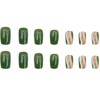 24 Pcs French Tip Press on Nails Medium Square False