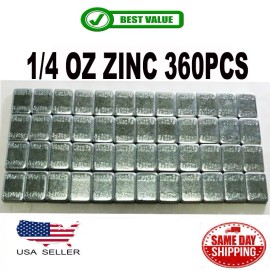 J&J 1 BOX 1/4 OZ ZINC WHEEL WEIGHTS STICK-ON ADHESIVE TAPE 6 LBS LEAD-FREE 360 PCS