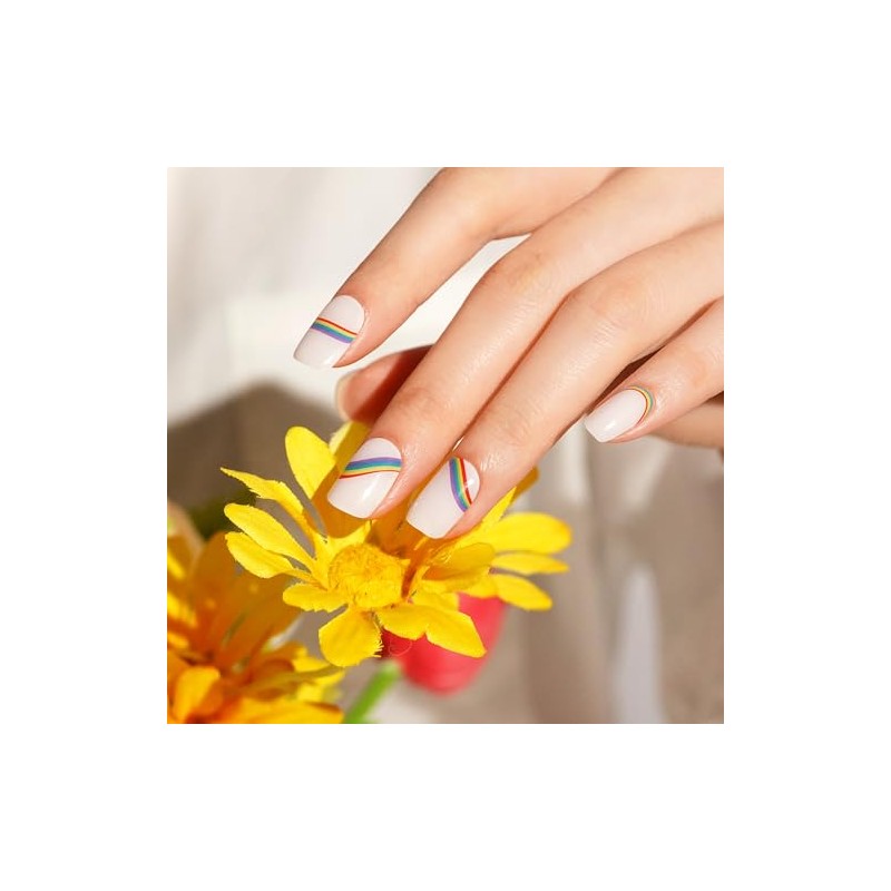 DANNI & TONI Tiras de uñas de gel semicuradas Rainbow